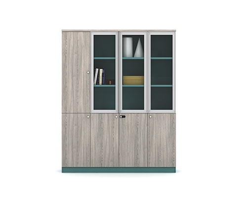 Four-door with two-door glass filing cabinet