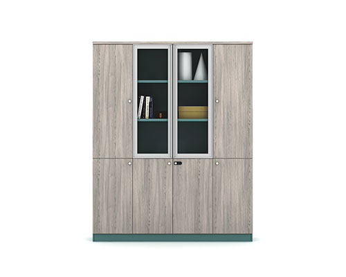 Four-door with two-door glass filing cabinet